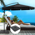 3M Umbrella with 50x50cm Base Outdoor Umbrellas Cantilever Sun Beach Garden Patio - Black